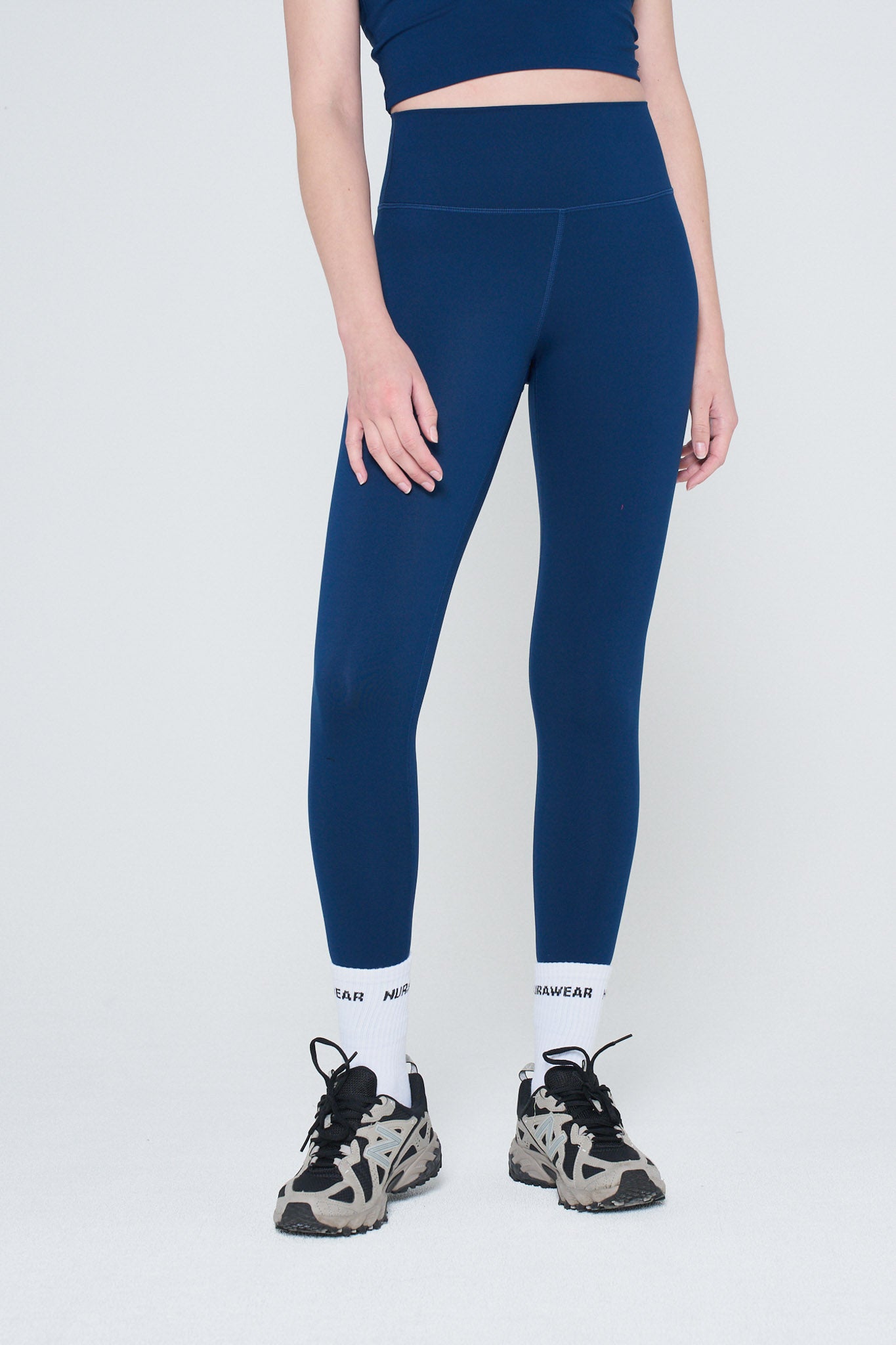 MYO2 Navy Blue Fabric Stretchable Sportswear Leggings for Women Get Extra  Breathable Premium Leggings